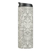 Elegante White Damask Floral Wohngestaltung Thermosbecher (Nach rechts gedreht)