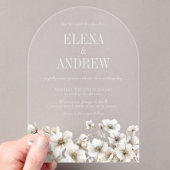 Elegante White Floral Arch Wedding Acryleinladungen