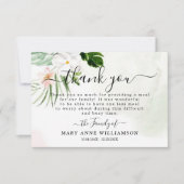 Elegante White Floral Begräbniskarte Dankeskarte (Vorderseite)