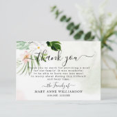 Elegante White Floral Begräbniskarte Dankeskarte (Stehend Vorderseite)