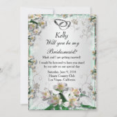 Elegante White Floral Bridesmaid Card Einladung (Vorderseite)