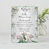 Elegante White Floral Bridesmaid Card Einladung (Stehend Vorderseite)