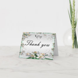 Elegante White Floral Dankeschön Karte