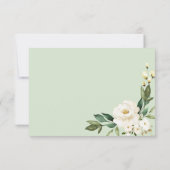 Elegante White Floral Geometric Wedding RSVP Card Karte (Rückseite)
