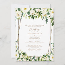 Elegante White Floral & Gold Moderne Hochzeit