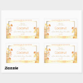 Elegante White Floral Product Packaging Labels Gol Rechteckiger Aufkleber (Blatt)