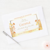 Elegante White Floral Product Packaging Labels Gol Rechteckiger Aufkleber (Umschlag)
