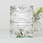 Elegante White Floral Response Card Einladung (Stehend Vorderseite)