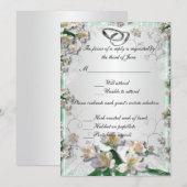 Elegante White Floral Response Card Einladung (Vorne/Hinten)