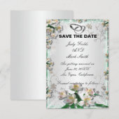 Elegante White Floral Save the Date Card Einladung (Vorne/Hinten)
