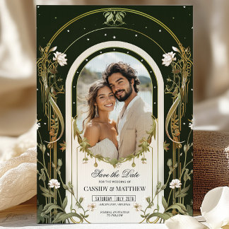 Elegante White Floral Save the Date Hochzeit Einladung