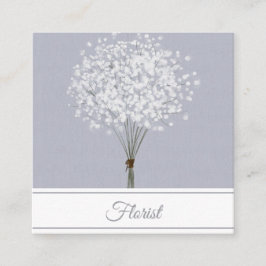 Elegante White Floral Square Business Card Quadratische Visitenkarte