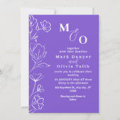 Elegante White Floral Wedding Einladung (Vorderseite)