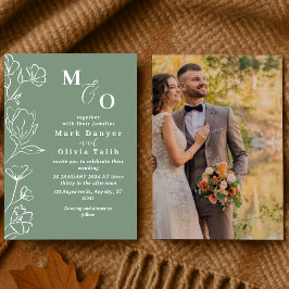 Elegante White Floral Wedding Einladung