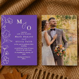 Elegante White Floral Wedding Einladung