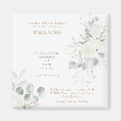 Elegante White Floral Wedding Magnet (Vorne)