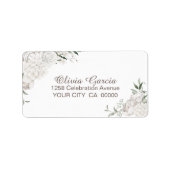 Elegante White Floral Wedding Rücksendeadresse Adressaufkleber (Vorne)