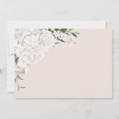 Elegante White Floral Wedding Save The Date (Rückseite)