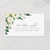 Elegante White Floral Wedding Website UAWG Begleitkarte (Vorderseite)