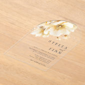Elegante White Florals Wedding Acryleinladungen (Ablage )