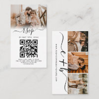 Elegante White Foto Monogram Wedding QR Code UAWG