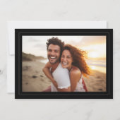 Elegante White Frame Monogram Classic Foto Wedding Save The Date (Rückseite)