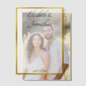 Elegante White Gold Black Script Namen Bride Groom Pergament Einladungen (Versatz (Ehepaar))