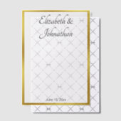 Elegante White Gold Black Script Namen Bride Groom Pergament Einladungen (Versetzt (Einladung))