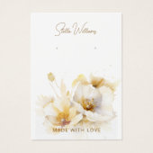 Elegante White Gold Blume Earring Display Card (Vorderseite)