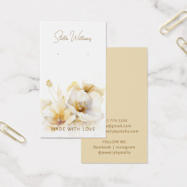 Elegante White Gold Blume Earring Display Card