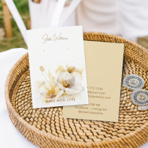 Elegante White Gold Blume Earring Display Card