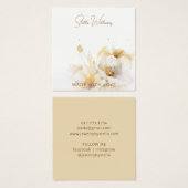 Elegante White Gold Blume Earring Display Card (Vorne & Hinten)