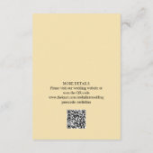 Elegante White Gold Blume Hochzeitdetails QR-Code Begleitkarte (Rückseite)