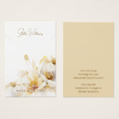 Elegante White Gold Blume Necklace Display Card (Vorne & Hinten)