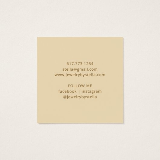 Elegante White Gold Blume Ring Display Card (Rückseite)