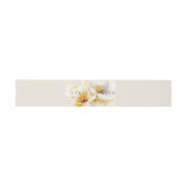 Elegante White Gold Blume Wedding Sand Einladungsbanderole (Flach)