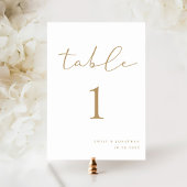 Elegante White Gold Champagne Wedding Tischnummer