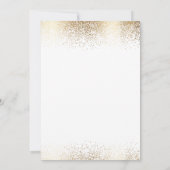 Elegante White & Gold Confetti Hochzeit Einladung (Rückseite)