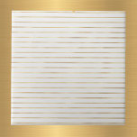 Elegante White Gold Doppellinien Fliese<br><div class="desc">Weiße Fliesen mit doppelten goldenen Linien</div>