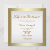 Elegante White Gold Einladung zum Geburtstag (Vorderseite)