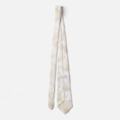 Elegante White & Gold Fern Leaf Wedding Krawatte (Rückseite)