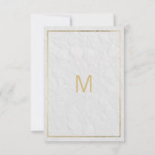 Elegante White Gold Floral Lace RSVP Karte (Rückseite)