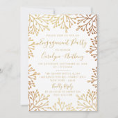 Elegante White & Gold Foil Engagement Party Einladung (Vorderseite)