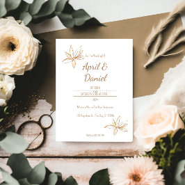 Elegante White Gold Foil Save the Date Karte