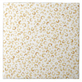 Elegante White Gold Glitzer Leopard Animal Print Fliese (Vorderseite)