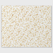 Elegante White Gold Glitzer Leopard Animal Print Geschenkpapier (Flach)