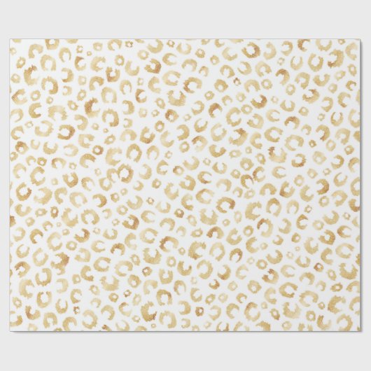 Elegante White Gold Glitzer Leopard Animal Print Geschenkpapier (Flach)