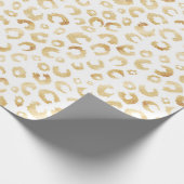 Elegante White Gold Glitzer Leopard Animal Print Geschenkpapier (Ecke)