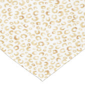 Elegante White Gold Glitzer Leopard Animal Print Kurzer Tischläufer (Ecke)