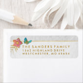 Elegante White Gold & Gray Butterfly Rücksendeadre (Insitu)